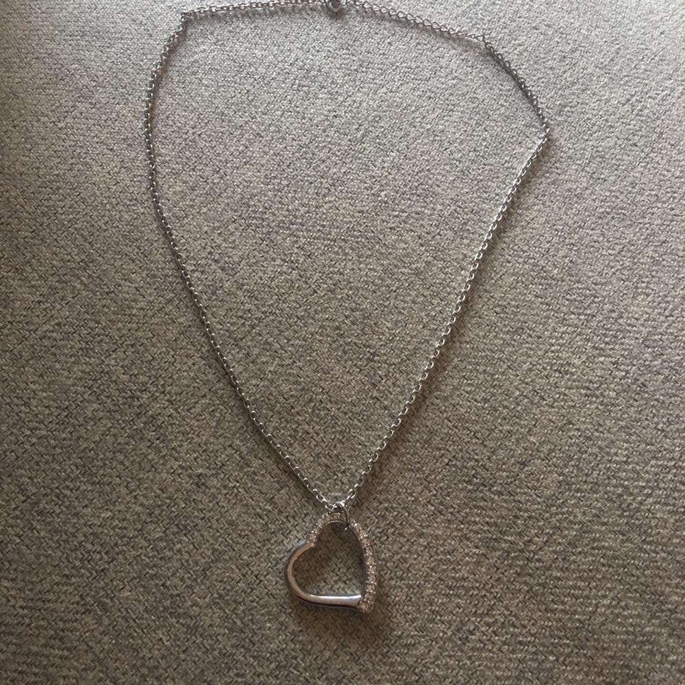 Silver Tone Heart Necklace - Picture 3 of 4